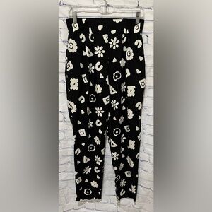Ilio printed rayon elastic waistband pants size medium